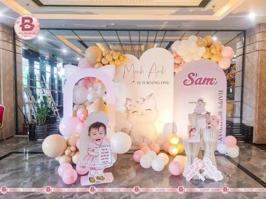 TRANG TRÍ SINH NHẬT BÉ GÁI MINH ANH SAM CONCEPT CAT CUTE